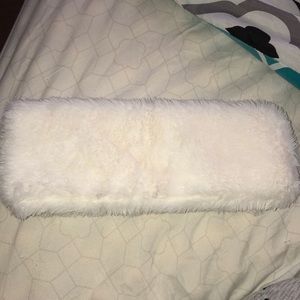 white fur head wrap